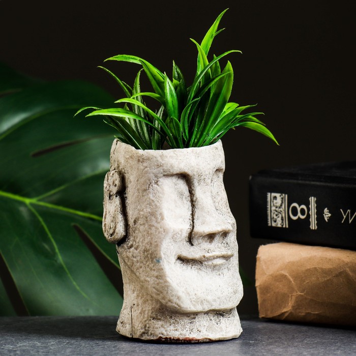 

Цветочное кашпо Хорошие сувениры Остров пасхи 9100175 0,09 л серый 1 шт., Остров пасхи