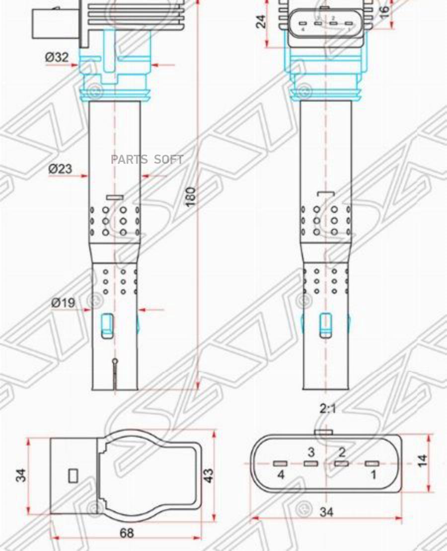 

SAT Катушка зажигания VAG A4/6/Q7/PASSAT V
