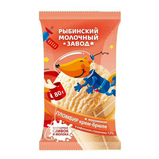 

Мороженое пломбир Рыбинский МЗ крем-брюле 80 г