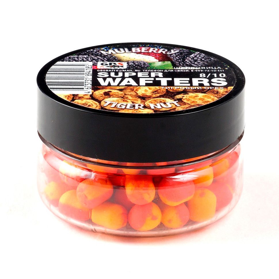 

Вафтерсы GBS BaITS Super Wafters 8x10 мм 66 гр Шелковица Тигровый Орех, Super Wafters 8x10 мм