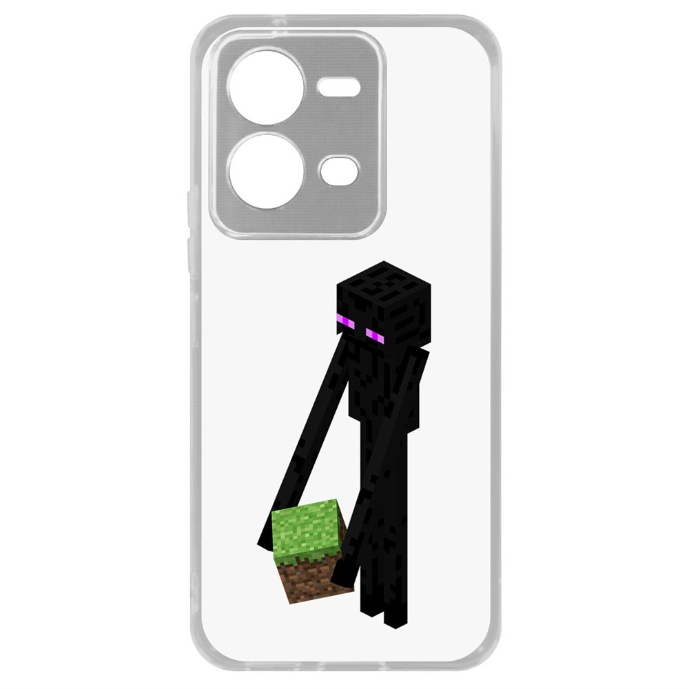 

Чехол Minecraft-Эндермен для Vivo V25, Прозрачный