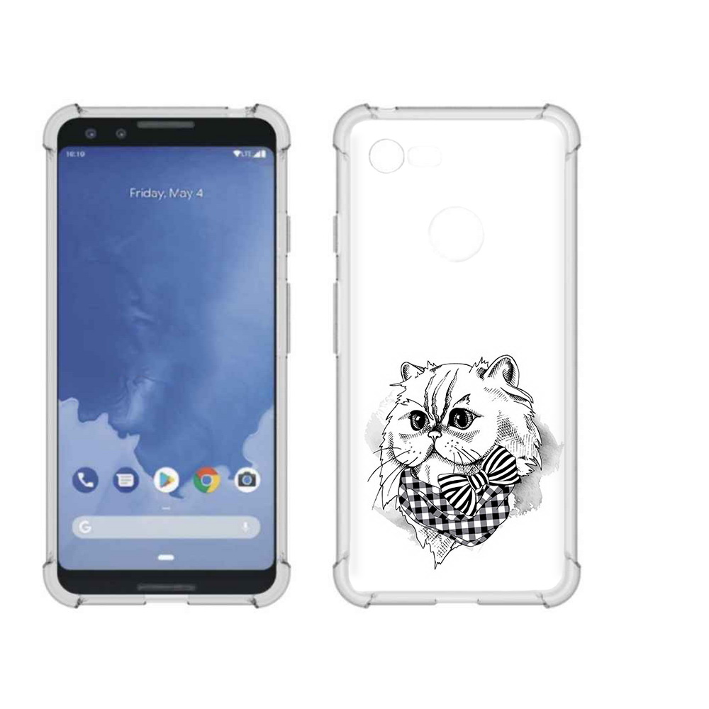 

Чехол MyPads Tocco для Google Pixel 3 нарисованная красивая кошечка, Прозрачный, Tocco