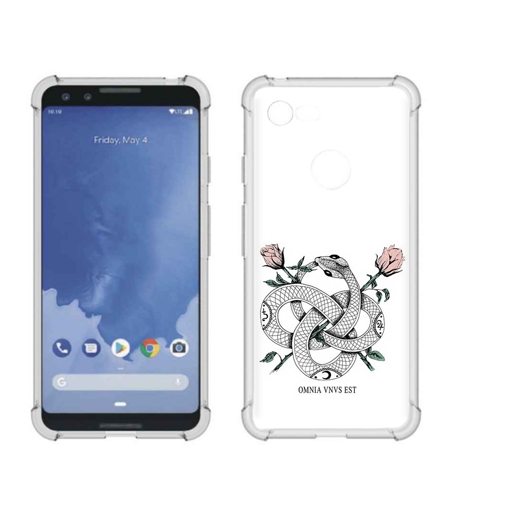 

Чехол MyPads Tocco для Google Pixel 3 нарисованная змея абстракция, Прозрачный, Tocco