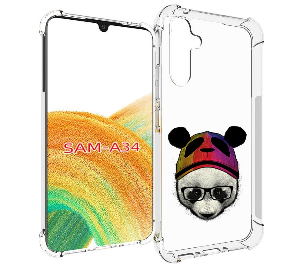 

Чехол MyPads Панда в шапке для Samsung Galaxy A34, Tocco