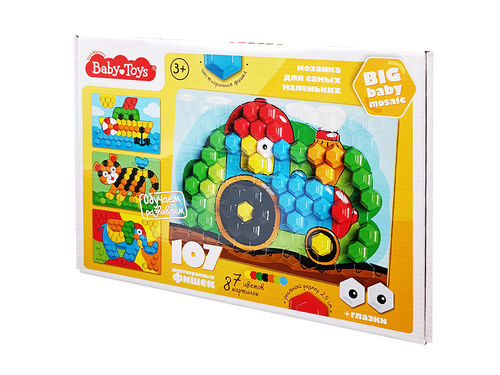 Мозаика для самых маленьких Baby Toys Трактор d2,57 цв (107 эл)