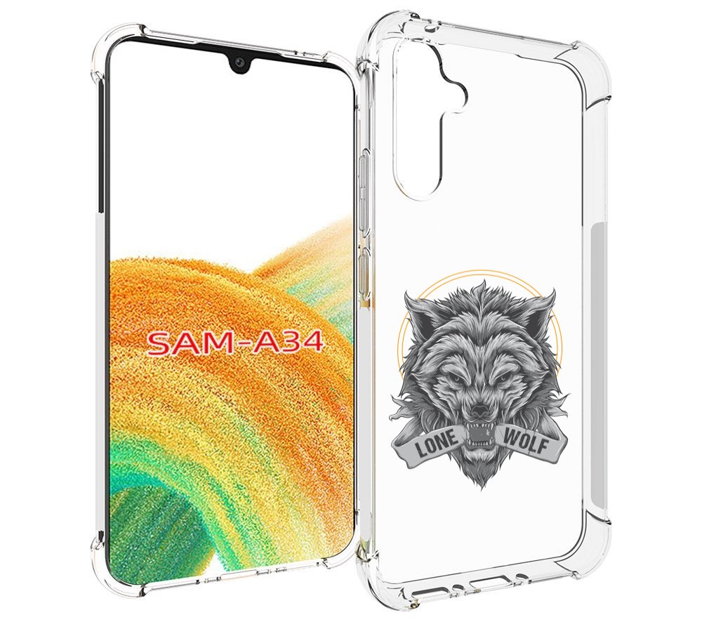 

Чехол MyPads Одинокий-волк мужской для Samsung Galaxy A34, Tocco