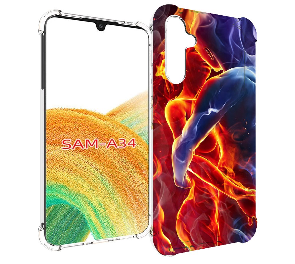 

Чехол MyPads Огонь-вода для Samsung Galaxy A34, Tocco