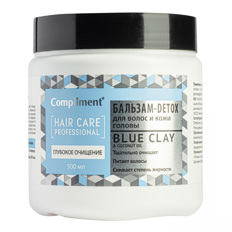 

Бальзам-DETOX для волос и кожи головы Compliment BLUE СLAY and Coconut oil 500 мл