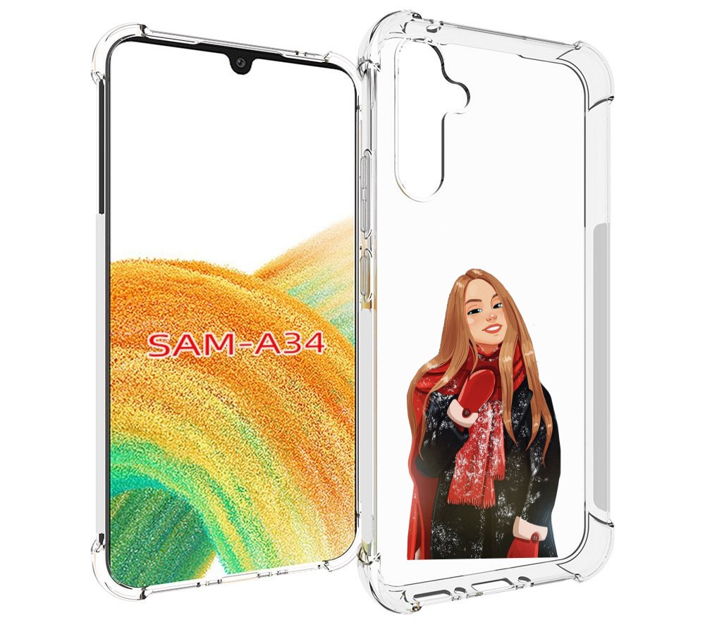 

Чехол MyPads Новогодний-зимний-арт женский для Samsung Galaxy A34, Tocco