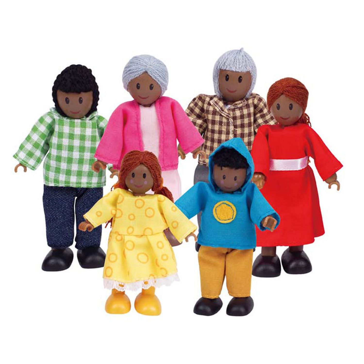Набор мини-кукол Счастливая афроамериканская семья Hape E3501_HP набор мини кукол счастливая азиатская семья hape e3502 hp
