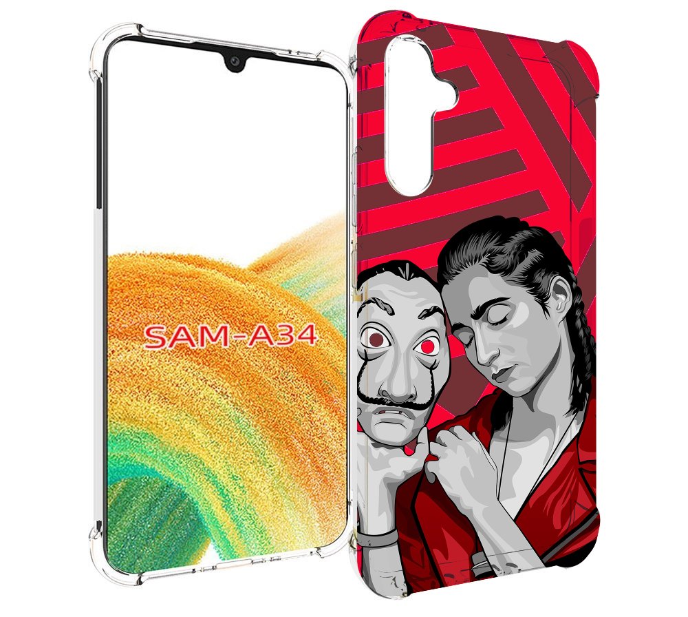 

Чехол MyPads Найроби-бумажного-дома для Samsung Galaxy A34, Tocco