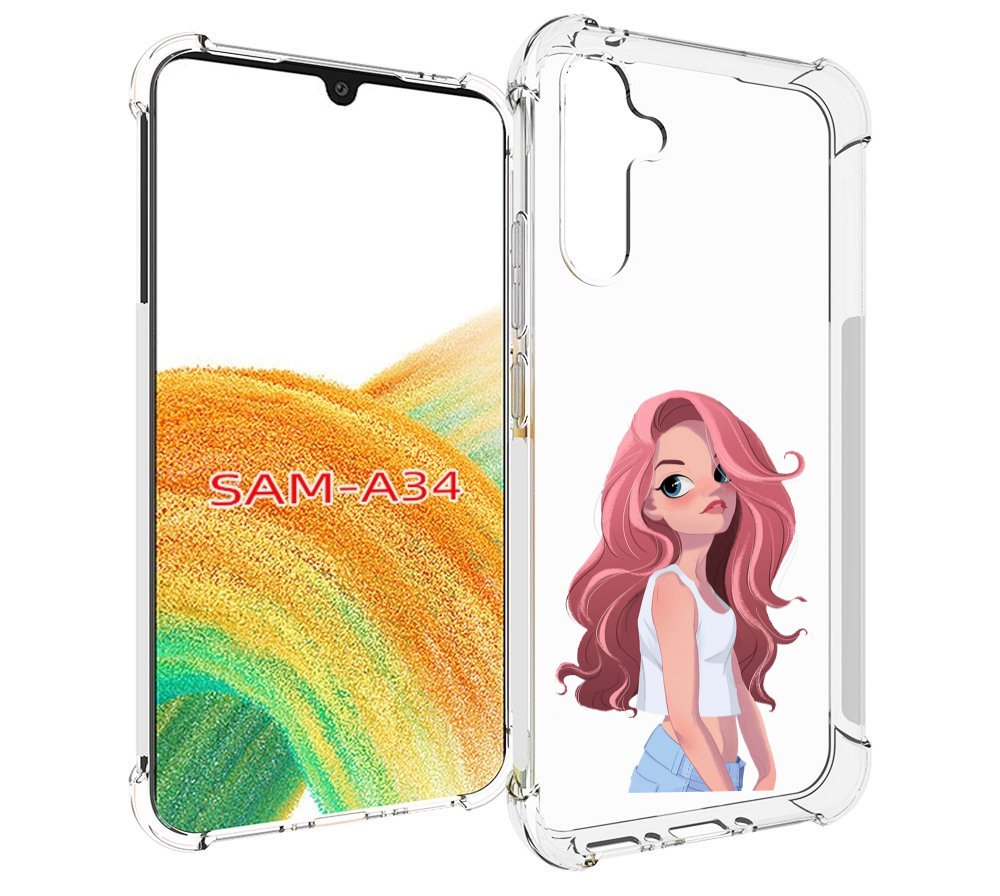 

Чехол MyPads Мультяшный-арт-девушки женский для Samsung Galaxy A34, Tocco