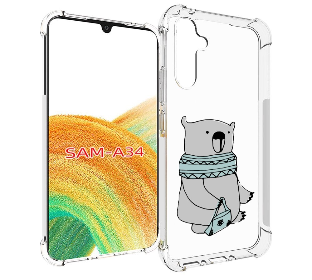 

Чехол MyPads Модный медведь для Samsung Galaxy A34, Tocco
