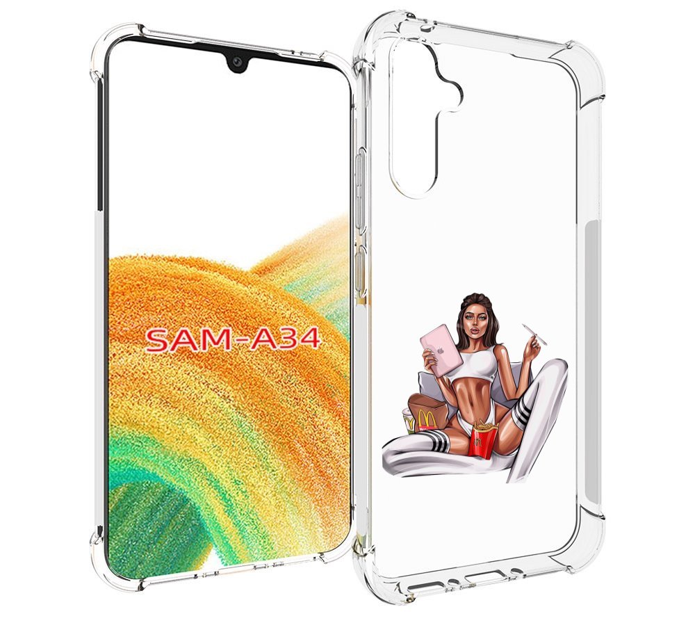 

Чехол MyPads Модная-иллюстрация-девушки женский для Samsung Galaxy A34, Tocco