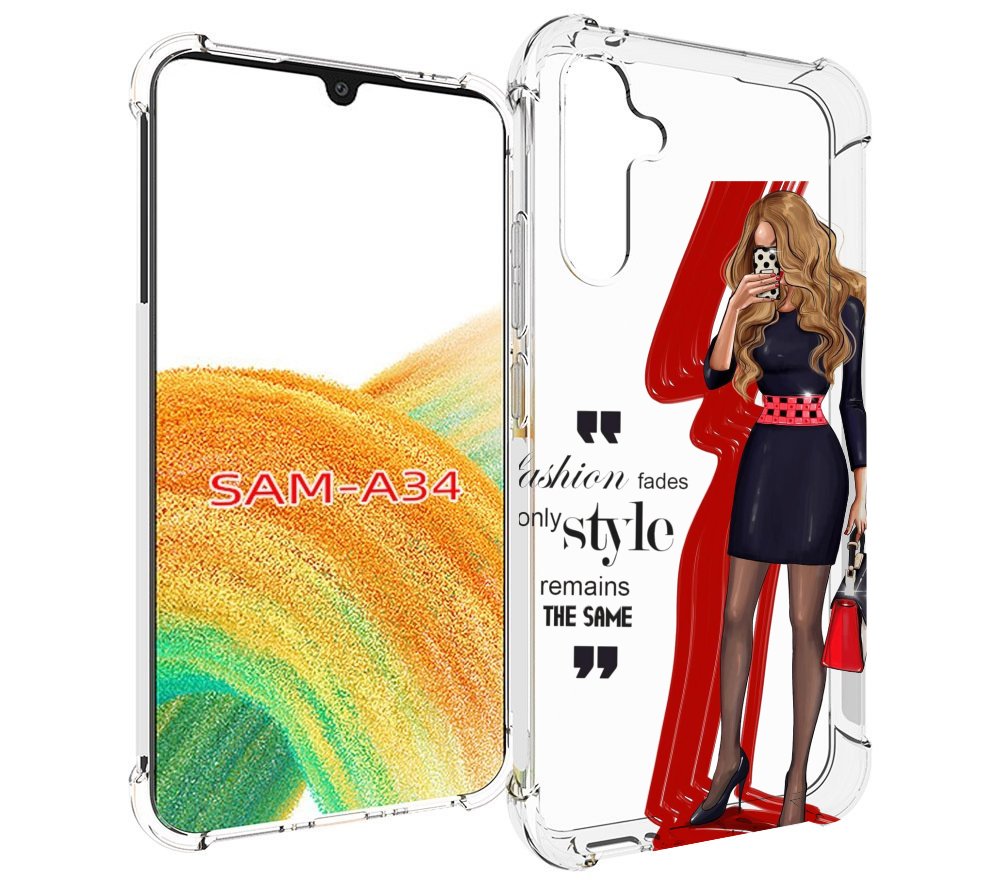 

Чехол MyPads Модная-девушка женский для Samsung Galaxy A34, Tocco