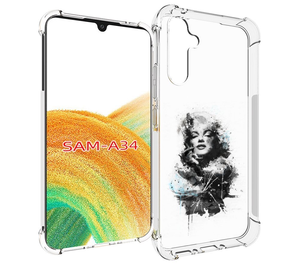 

Чехол MyPads Мерлин Монро загадочная женский для Samsung Galaxy A34, Tocco