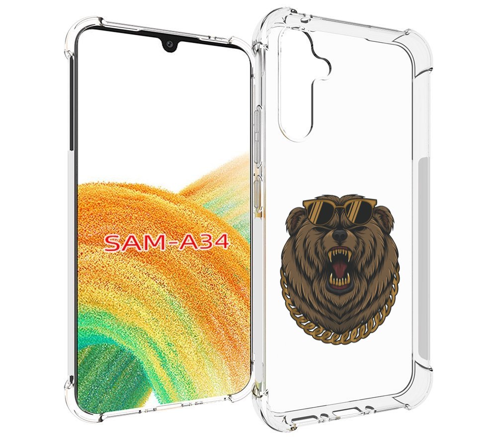 

Чехол MyPads Медведь-в-очках-2 для Samsung Galaxy A34, Tocco