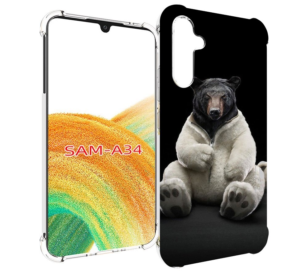 

Чехол MyPads Медведь-бурый-белый для Samsung Galaxy A34, Tocco