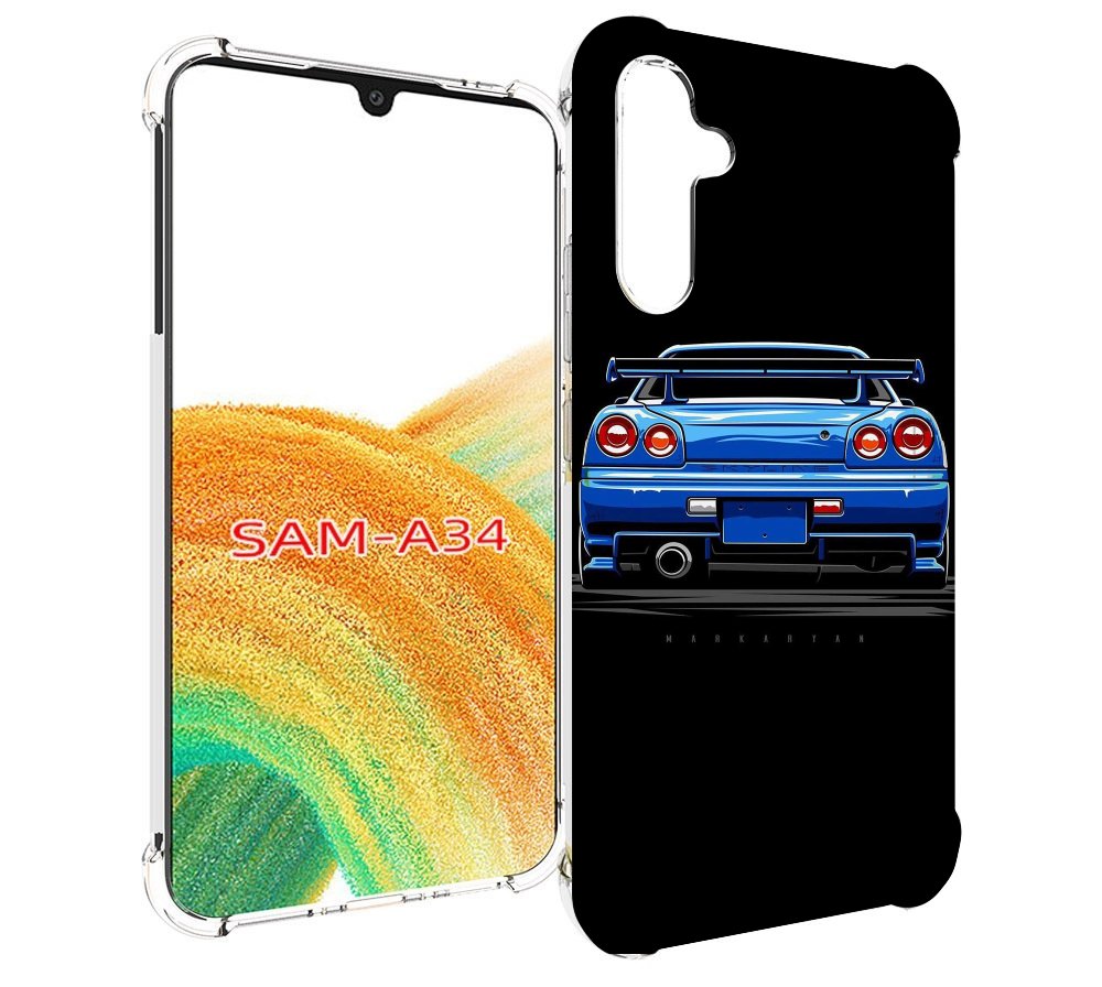 

Чехол MyPads Машина-синяя мужской для Samsung Galaxy A34, Tocco