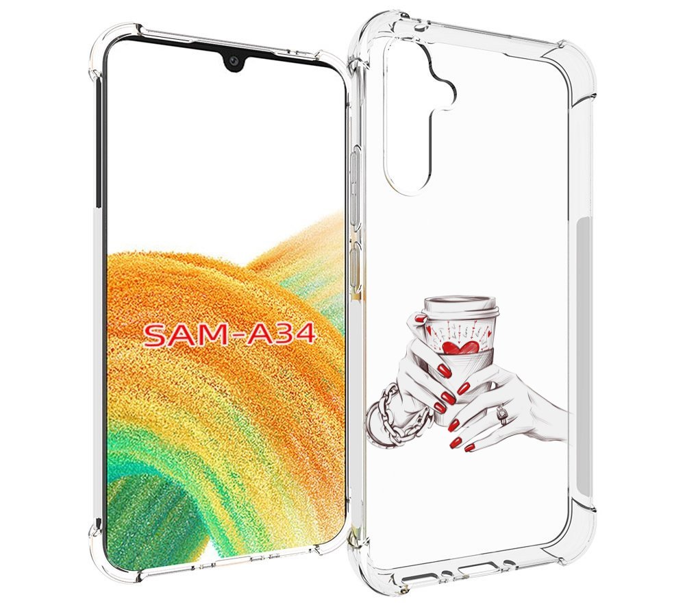 

Чехол MyPads Любовный-стакан для Samsung Galaxy A34, Tocco