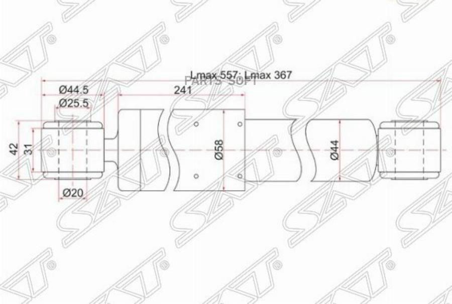 

SAT Амортизатор задний KIA BONGO III/HYUNDAI PORTER 4WD 04- LH=RH