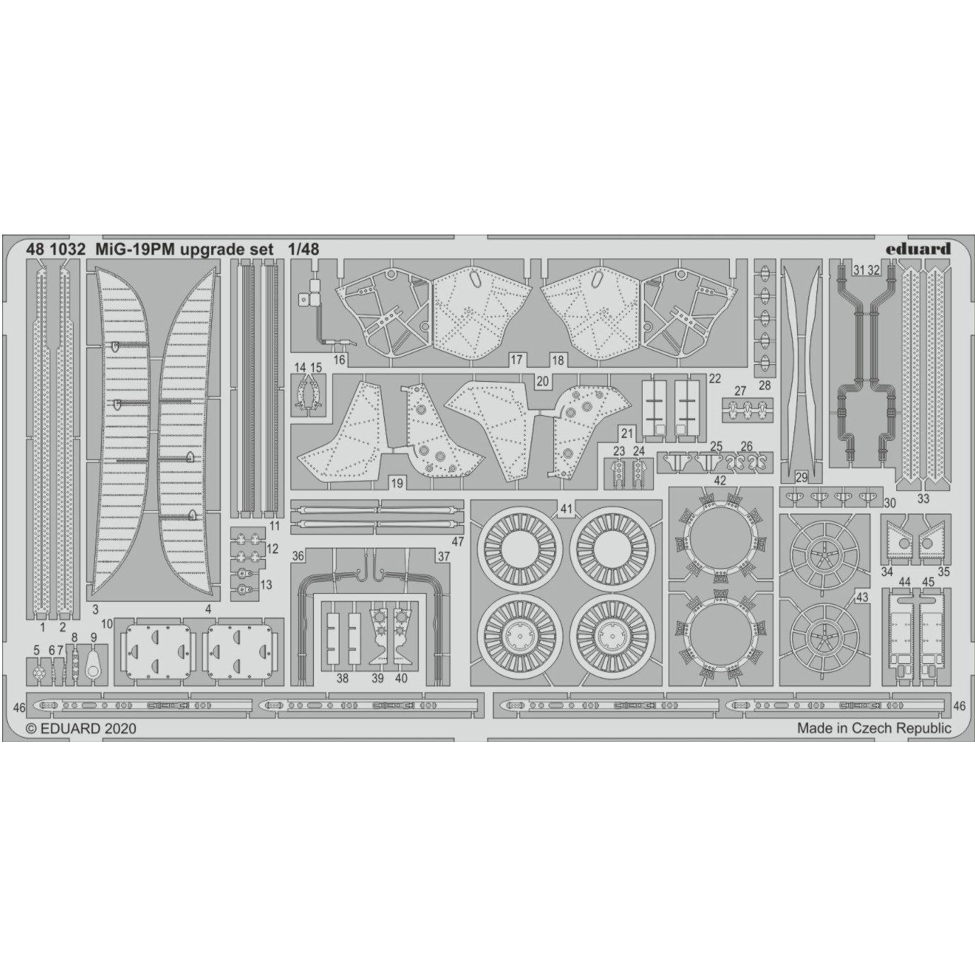 

Фототравление Eduard 1/48 MiG-19PM upgrade set