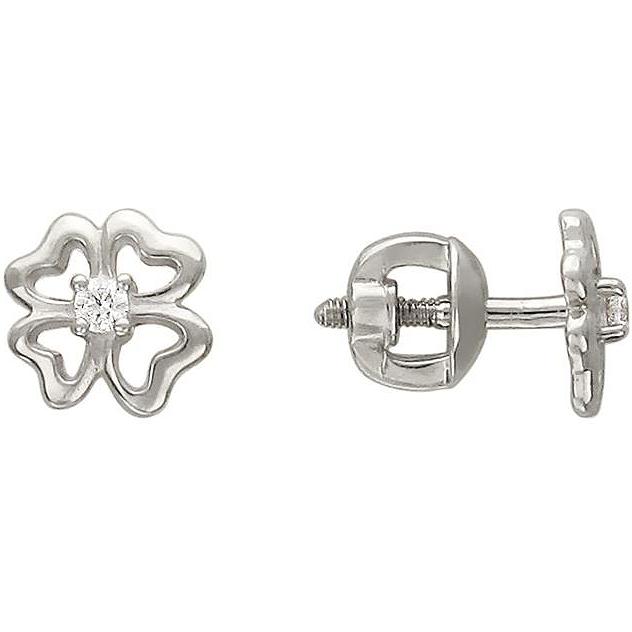 

Серьги-пусеты из серебра Эстет 01С156084, фианит, 01С156084