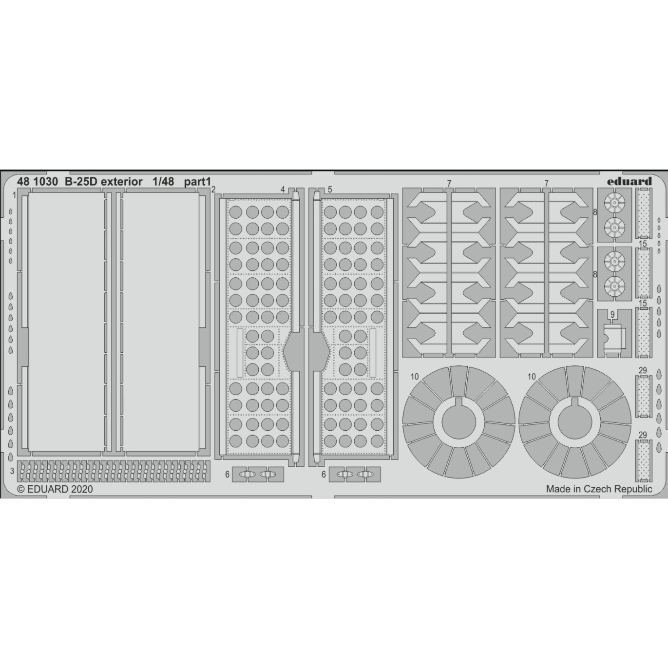 

Фототравление Eduard 481030 B-25D экстерьер 1/48, Однотонный