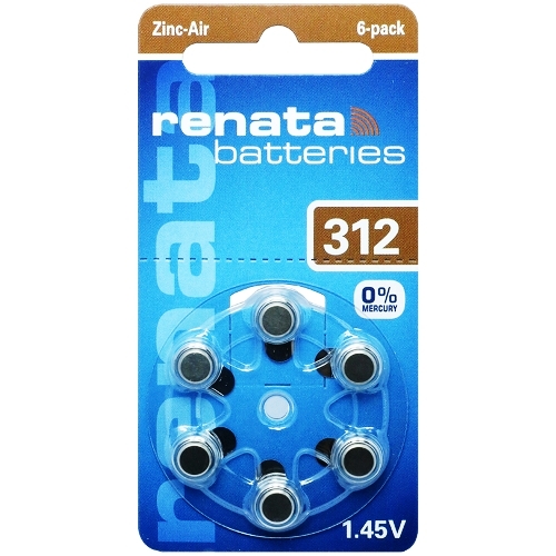 Батарейки Renata ZА312, 6 шт (RN ZA312/6BL)