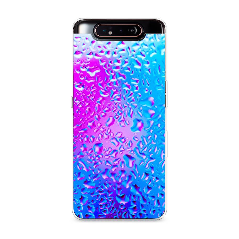 

Чехол на Samsung Galaxy A80 "Капли на стекле", Голубой;розовый, 28350-3