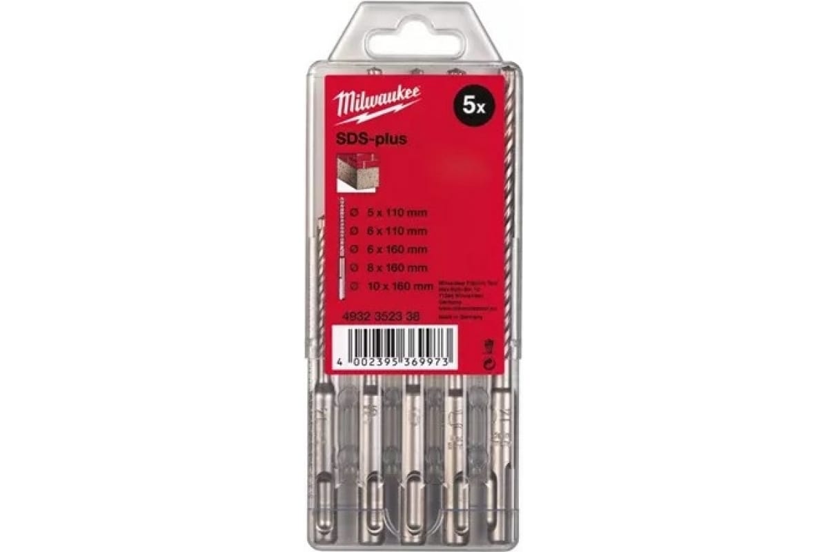 

Набор буров SDS-plus MILWAUKEE M2 (5шт),