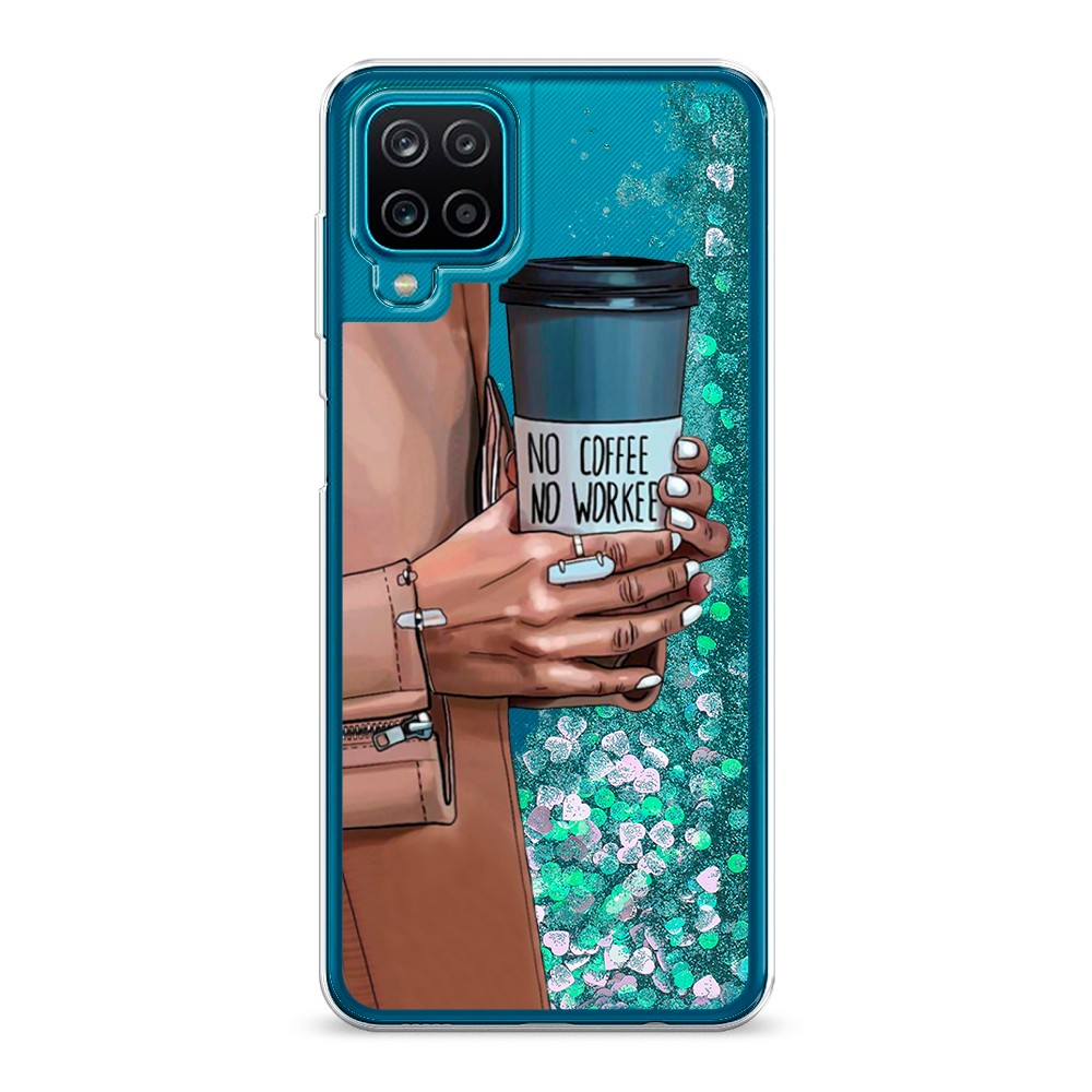 

Жидкий чехол с блестками "No coffee" на Samsung Galaxy A12, 2101695-1