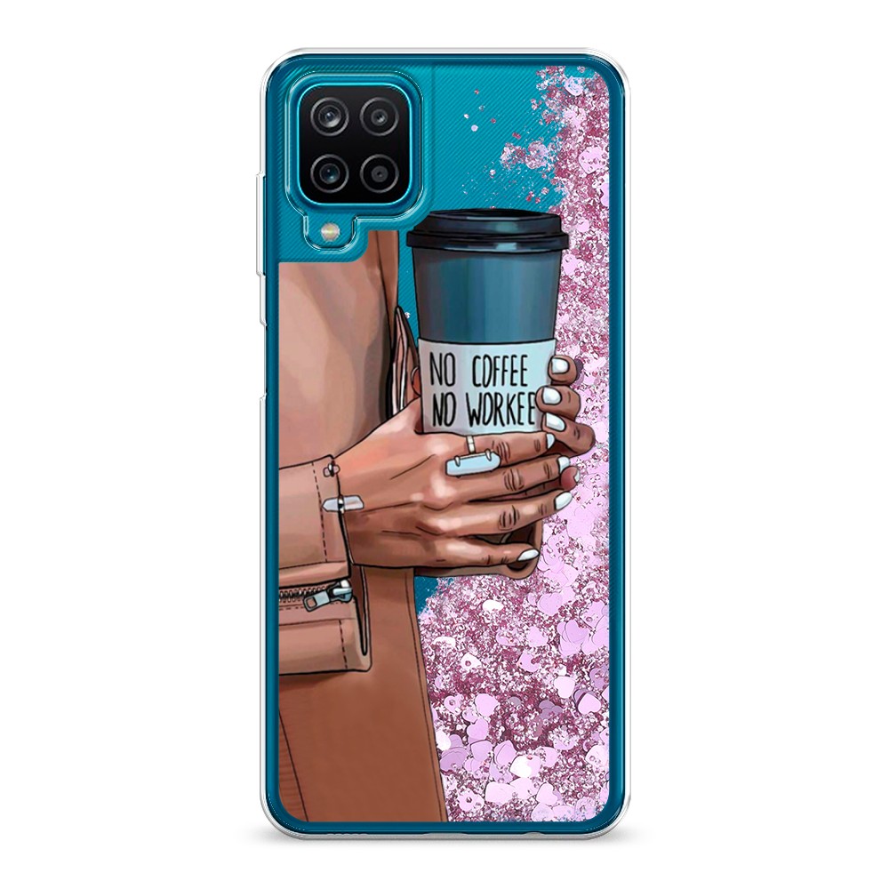 

Жидкий чехол с блестками "No coffee" на Samsung Galaxy A12