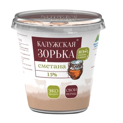 Сметана Калужская Зорька БЗМЖ 15% 300 г