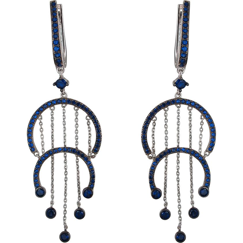 

Серьги женские из серебра Эстет 01С2511584ЧР-1, фианит, 01С2511584ЧР-1