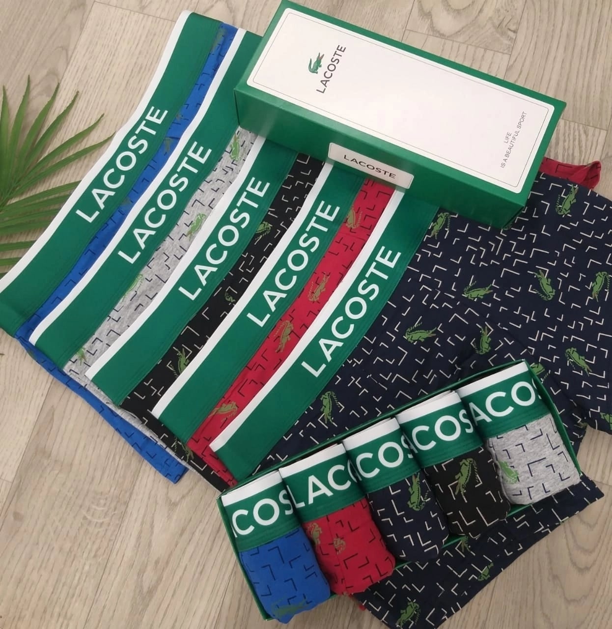 Комплект трусов мужских Lacoste LAC1 в ассортименте XL 5 шт.