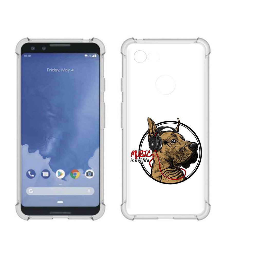 

Чехол MyPads Tocco для Google Pixel 3 музыкальная собака, Прозрачный, Tocco