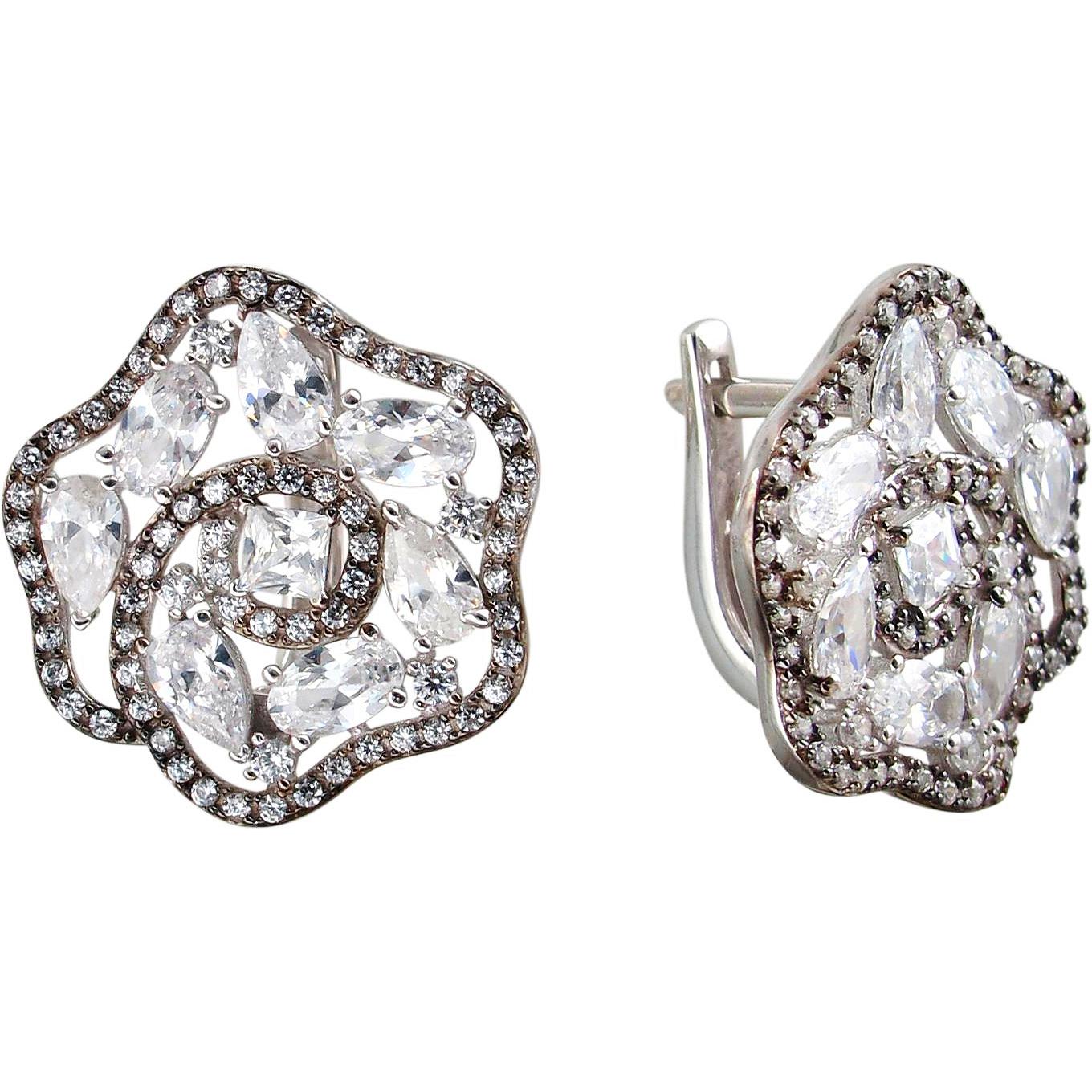 

Серьги женские из серебра Эстет 01С1511749ЧР, фианит, 01С1511749ЧР