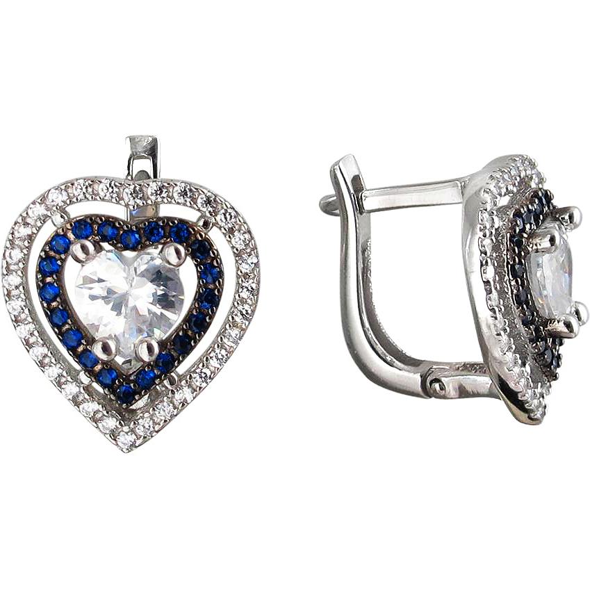 

Серьги женские из серебра Эстет 01С2511574ЧР-1, фианит, 01С2511574ЧР-1