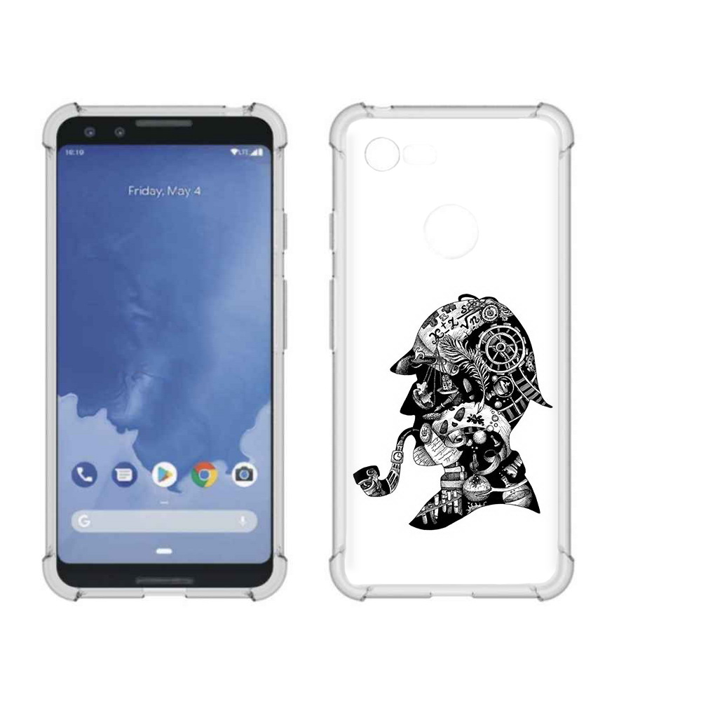 

Чехол MyPads Tocco для Google Pixel 3 мужчина с трубкой абстракция, Прозрачный, Tocco