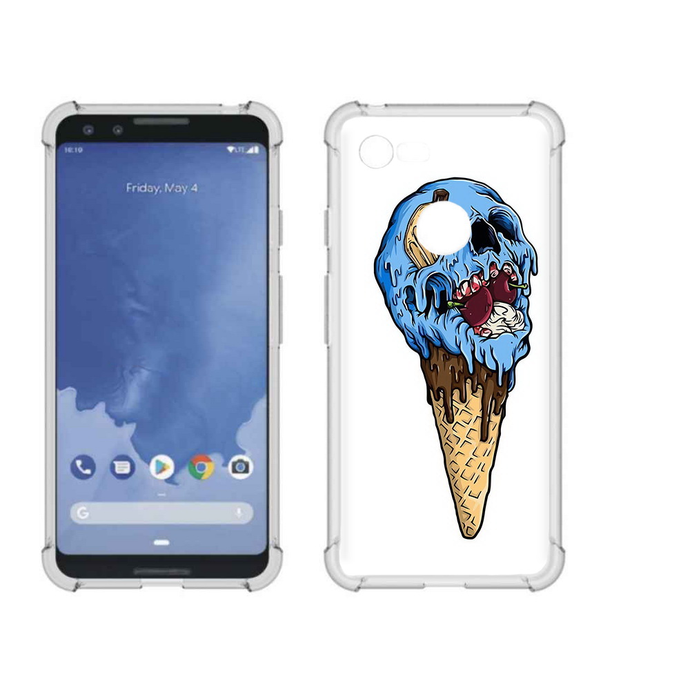 

Чехол MyPads Tocco для Google Pixel 3 мороженное череп, Прозрачный, Tocco