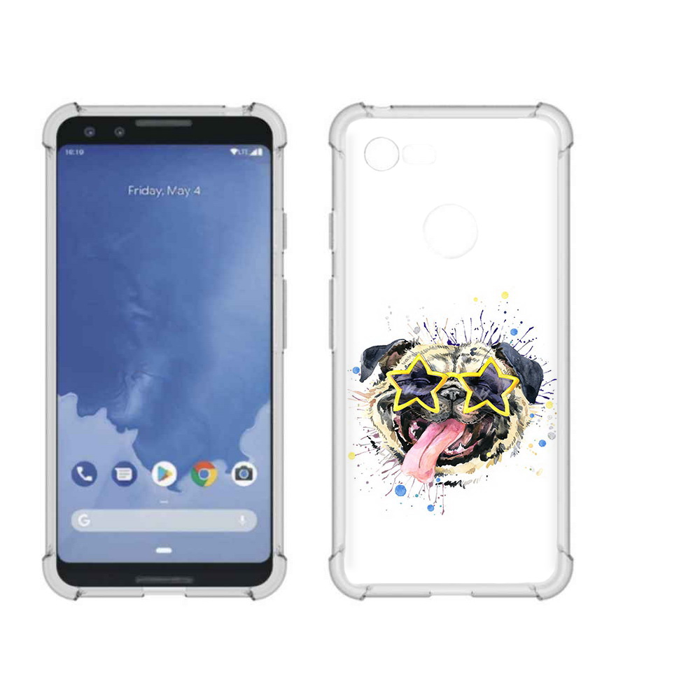 

Чехол MyPads Tocco для Google Pixel 3 мопс боксер, Прозрачный, Tocco