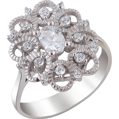 

Кольцо из серебра р.  Эстет 01К1511427, фианит, 01К1511427