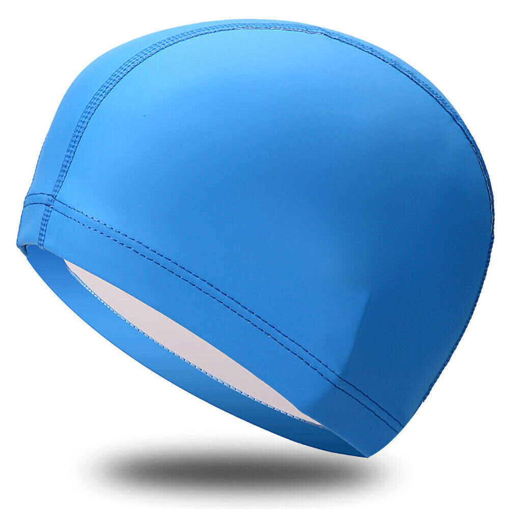 Шапочка для плавания ПУ одноцветная (Голубой)