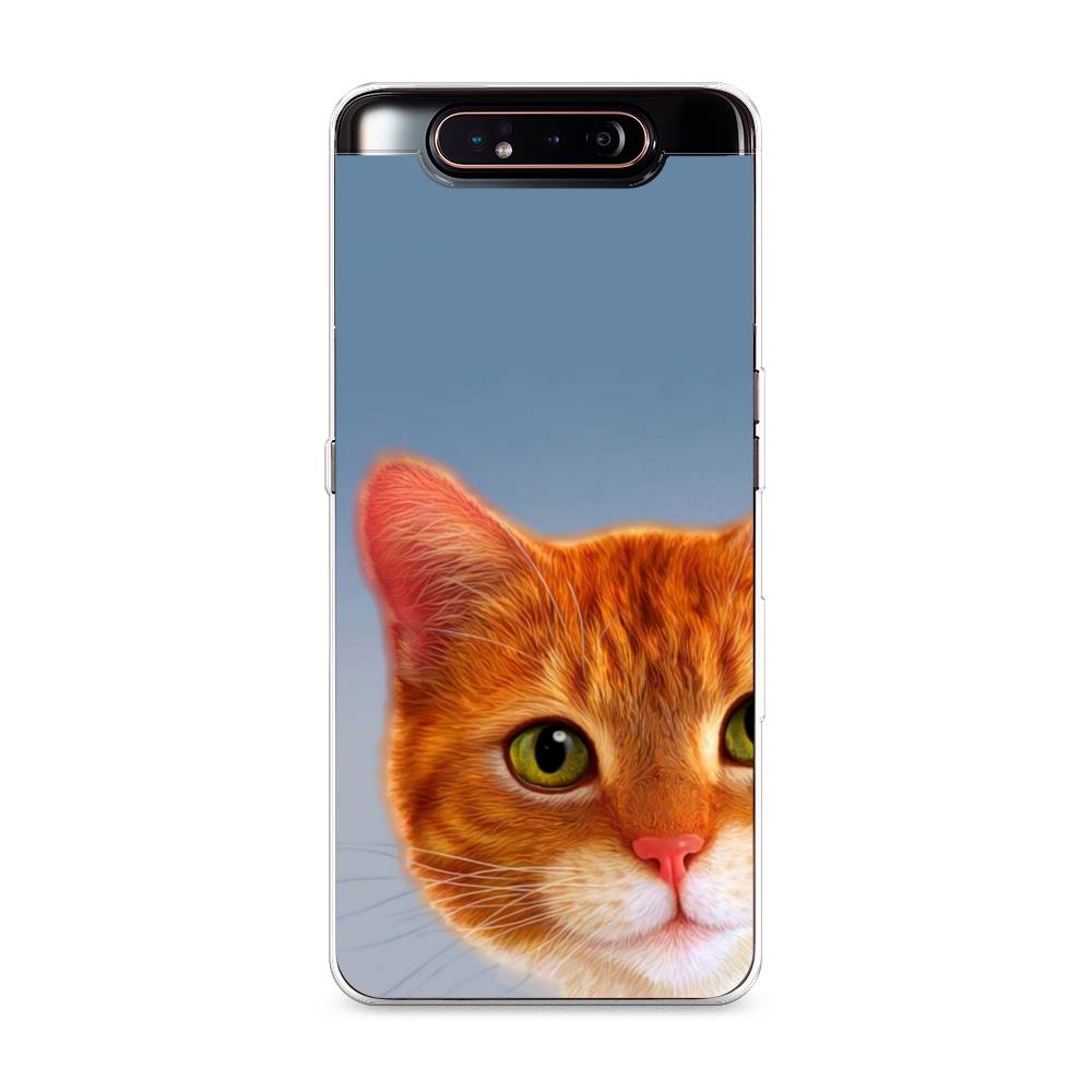 

Чехол на Samsung Galaxy A80 "Любопытный котик", Коричневый, 28350-1