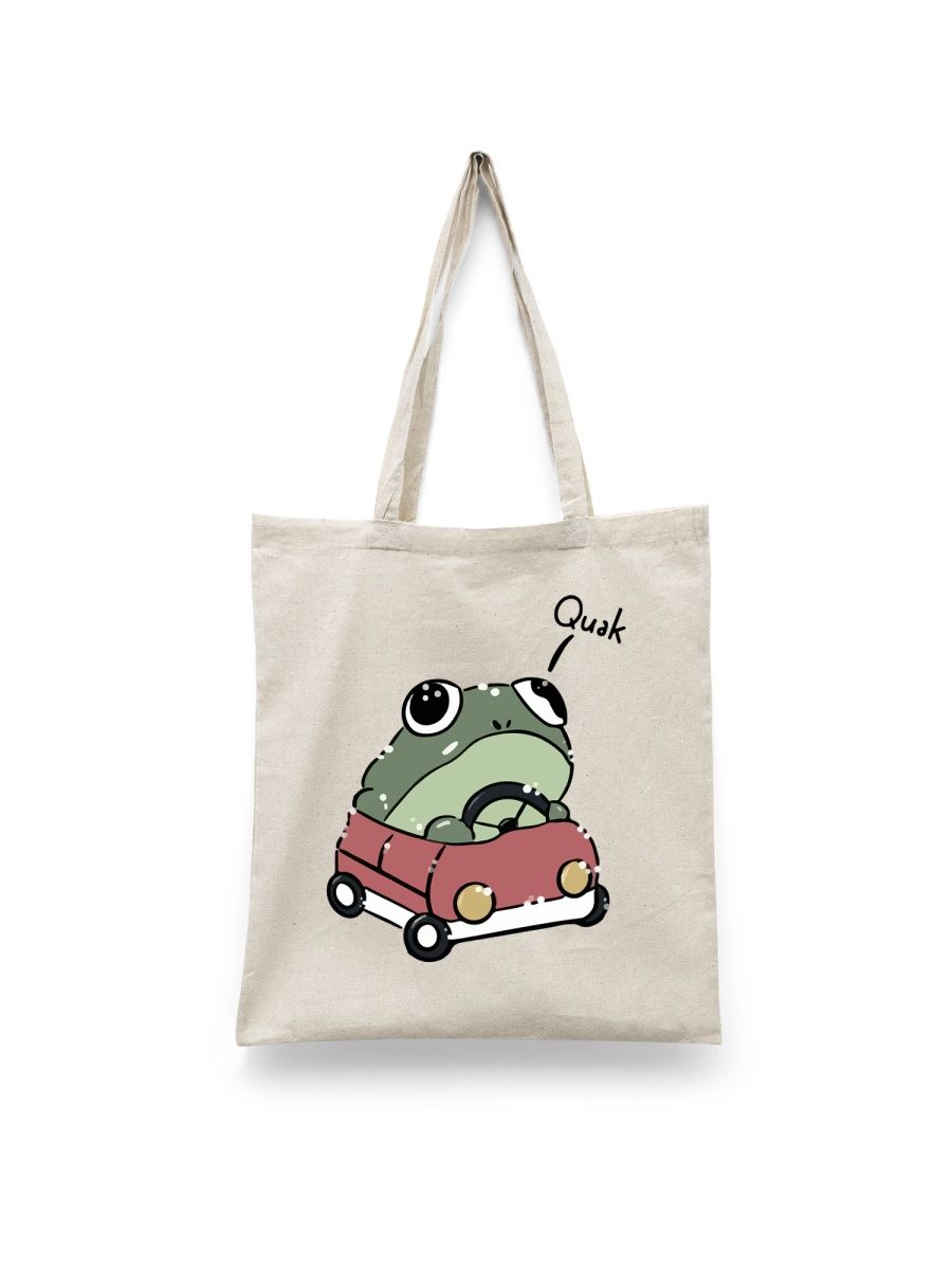 

Шоппер унисекс Каждому Своё Лягушка/Жаба/Frog JJLD19, белый, Лягушка/Жаба/Frog JJLD19