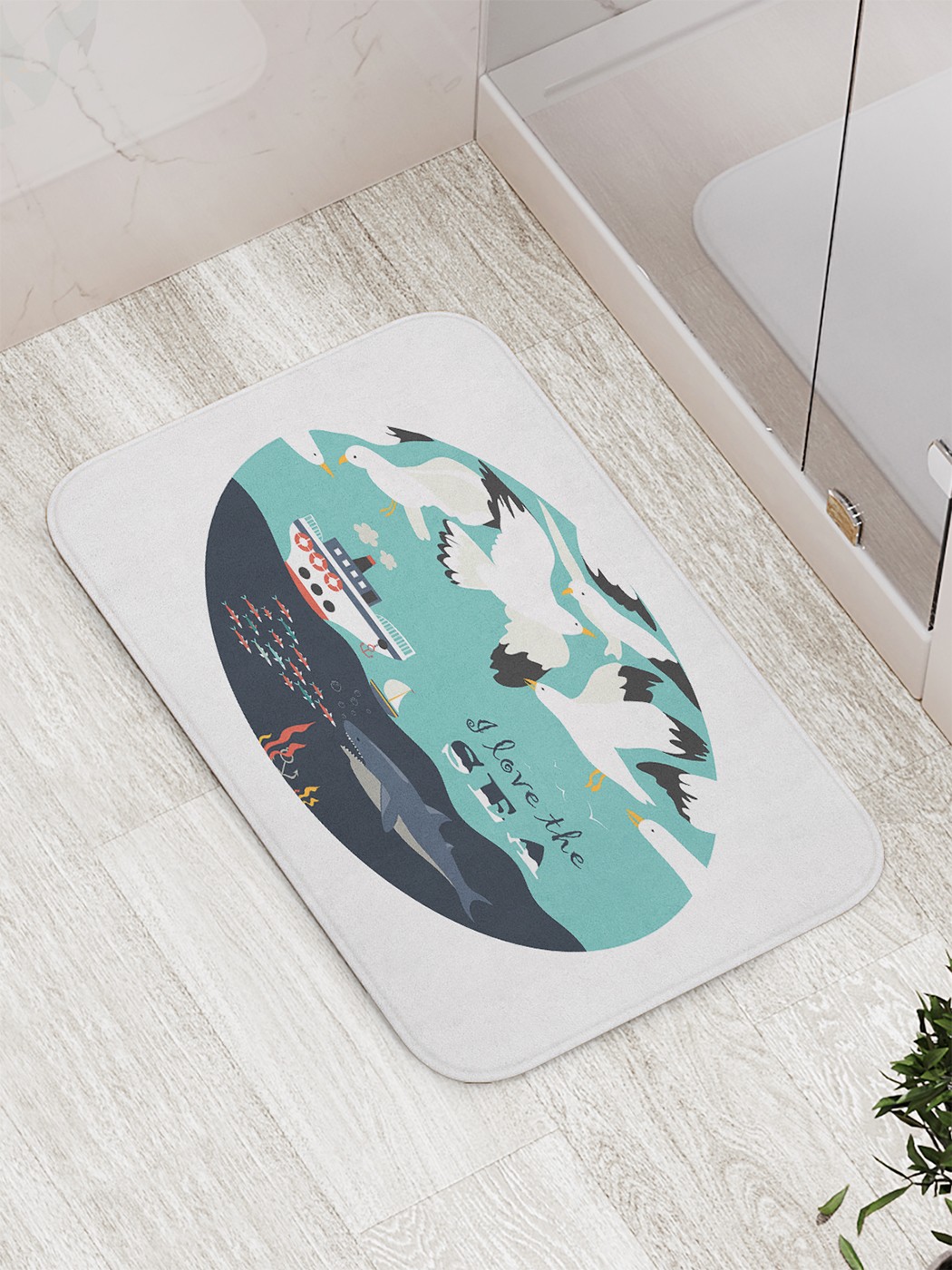 

bath_62475 Коврик противоскользящий для ванной, сауны, бассейна, 77х52 см