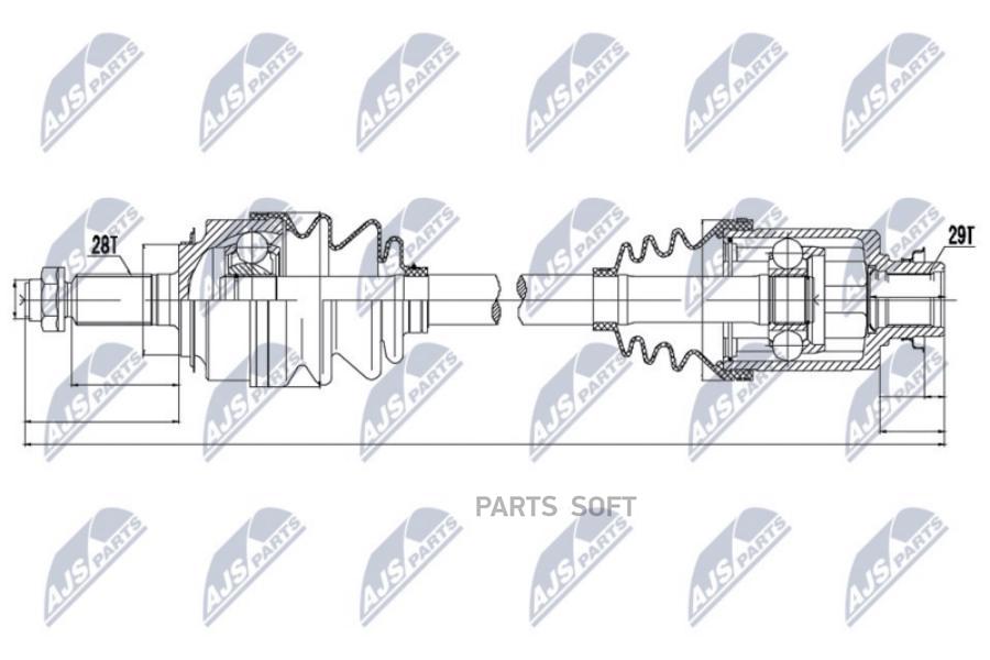 

NPW-HD-042_привод правый 628mm Honda CR-V II 2.2CDTi 05-07