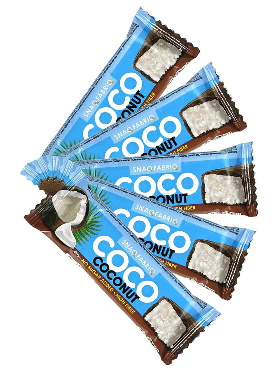 Батончик кокосовый без сахара Snaq Fabriq COCONUT, 5шт по 40г