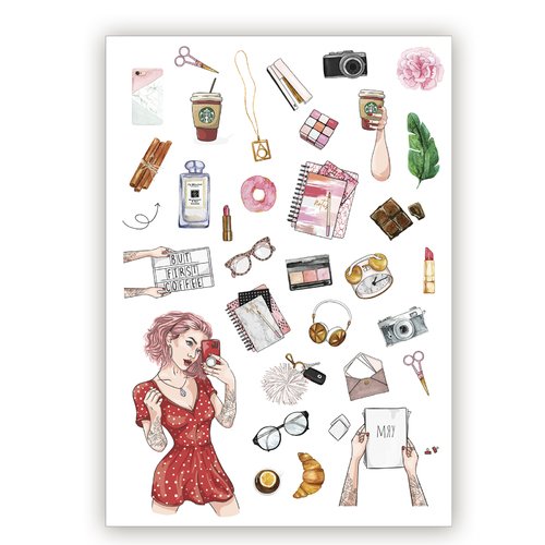 

Наклейки для ежедневника Planner girl 002, Planner girl 002